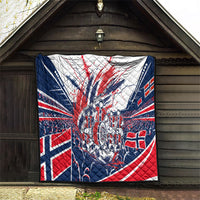 Norway Football From The Fjords To The World Quilt Viking Shield Paint Splatter Soccer Team