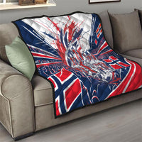 Norway Football From The Fjords To The World Quilt Viking Shield Paint Splatter Soccer Team