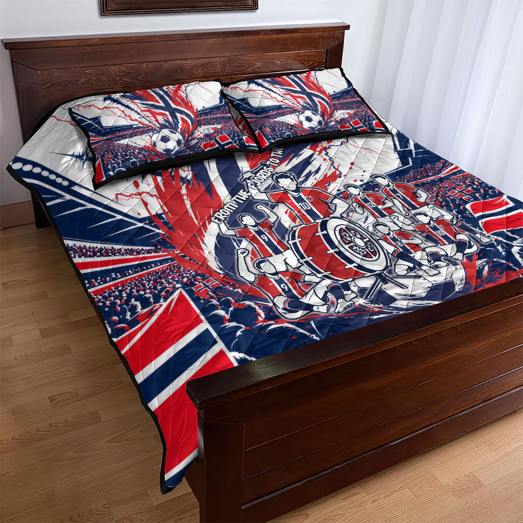 Norway Football From The Fjords To The World Quilt Bed Set Viking Shield Paint Splatter Soccer Team