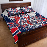 Norway Football From The Fjords To The World Quilt Bed Set Viking Shield Paint Splatter Soccer Team