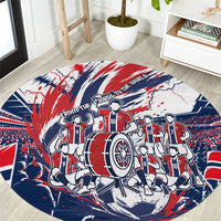 Norway Football From The Fjords To The World Round Carpet Viking Shield Paint Splatter Soccer Team