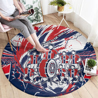 Norway Football From The Fjords To The World Round Carpet Viking Shield Paint Splatter Soccer Team