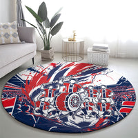 Norway Football From The Fjords To The World Round Carpet Viking Shield Paint Splatter Soccer Team