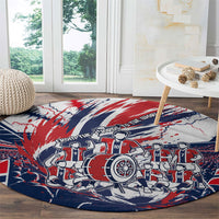 Norway Football From The Fjords To The World Round Carpet Viking Shield Paint Splatter Soccer Team