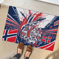 Norway Football From The Fjords To The World Rubber Doormat Viking Shield Paint Splatter Soccer Team
