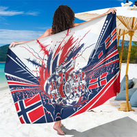 Norway Football From The Fjords To The World Sarong Viking Shield Paint Splatter Soccer Team