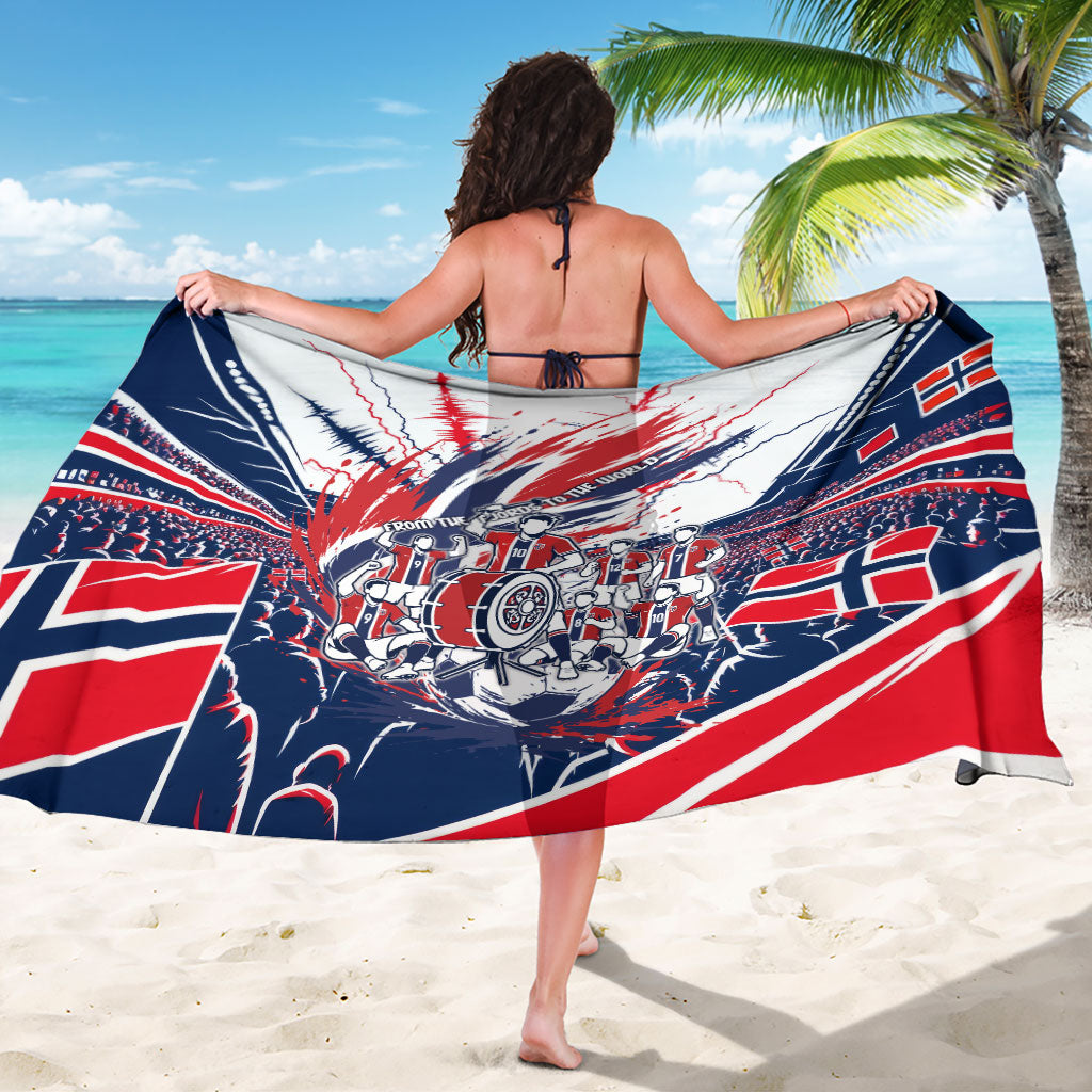 Norway Football From The Fjords To The World Sarong Viking Shield Paint Splatter Soccer Team