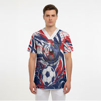 Norway Football From The Fjords To The World Scrub Top Viking Shield Paint Splatter Soccer Team