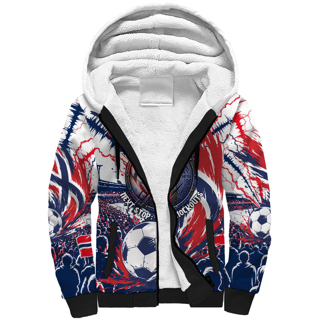 Norway Football From The Fjords To The World Sherpa Hoodie Viking Shield Paint Splatter Soccer Team