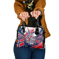 Norway Football From The Fjords To The World Shoulder Handbag Viking Shield Paint Splatter Soccer Team