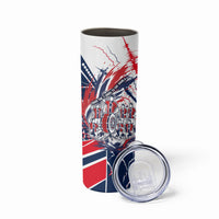 Norway Football From The Fjords To The World Skinny Tumbler Viking Shield Paint Splatter Soccer Team