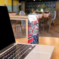 Norway Football From The Fjords To The World Skinny Tumbler Viking Shield Paint Splatter Soccer Team