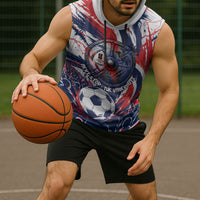 Norway Football From The Fjords To The World Sleeveless Hoodie Viking Shield Paint Splatter Soccer Team