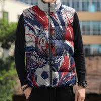 Norway Football From The Fjords To The World Sleeveless Puffer Jacket Viking Shield Paint Splatter Soccer Team