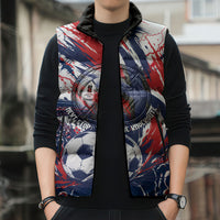 Norway Football From The Fjords To The World Sleeveless Puffer Jacket Viking Shield Paint Splatter Soccer Team