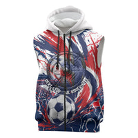 Norway Football From The Fjords To The World Sleeveless Zip Hoodie Viking Shield Paint Splatter Soccer Team