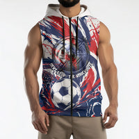 Norway Football From The Fjords To The World Sleeveless Zip Hoodie Viking Shield Paint Splatter Soccer Team