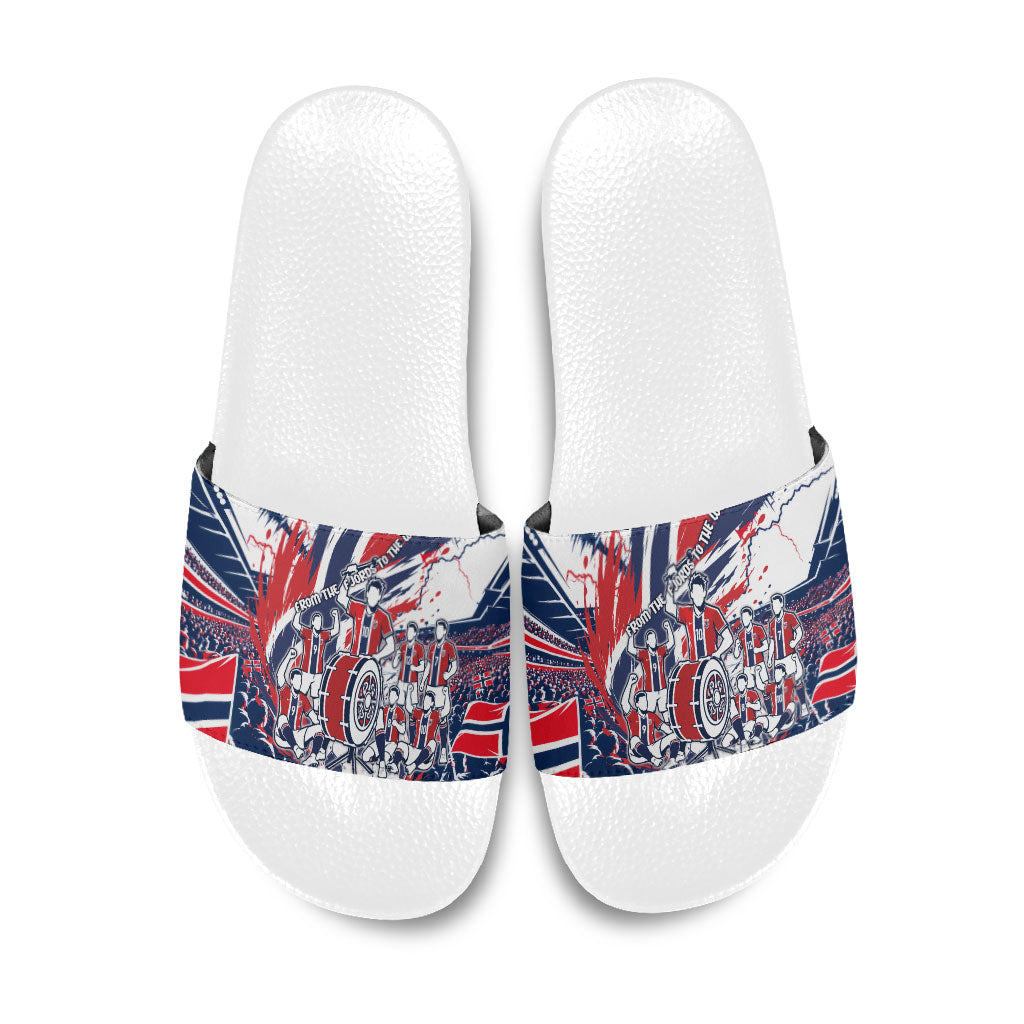 Norway Football From The Fjords To The World Slide Sandals Viking Shield Paint Splatter Soccer Team