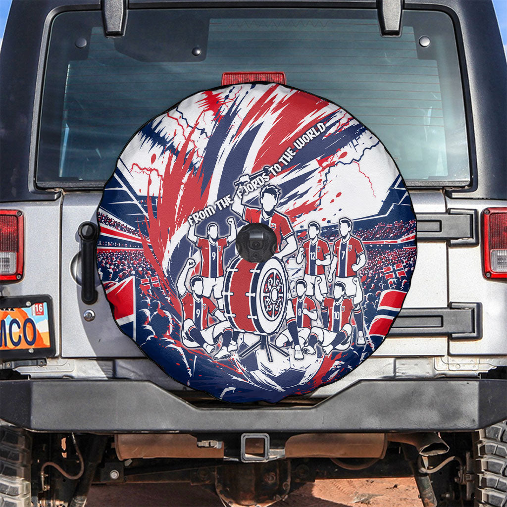 Norway Football From The Fjords To The World Spare Tire Cover Viking Shield Paint Splatter Soccer Team