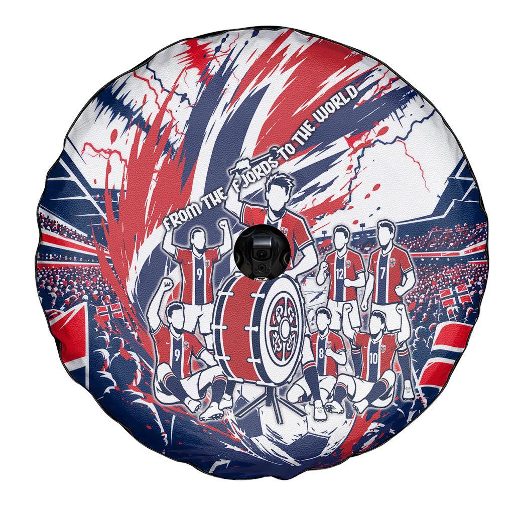 Norway Football From The Fjords To The World Spare Tire Cover Viking Shield Paint Splatter Soccer Team