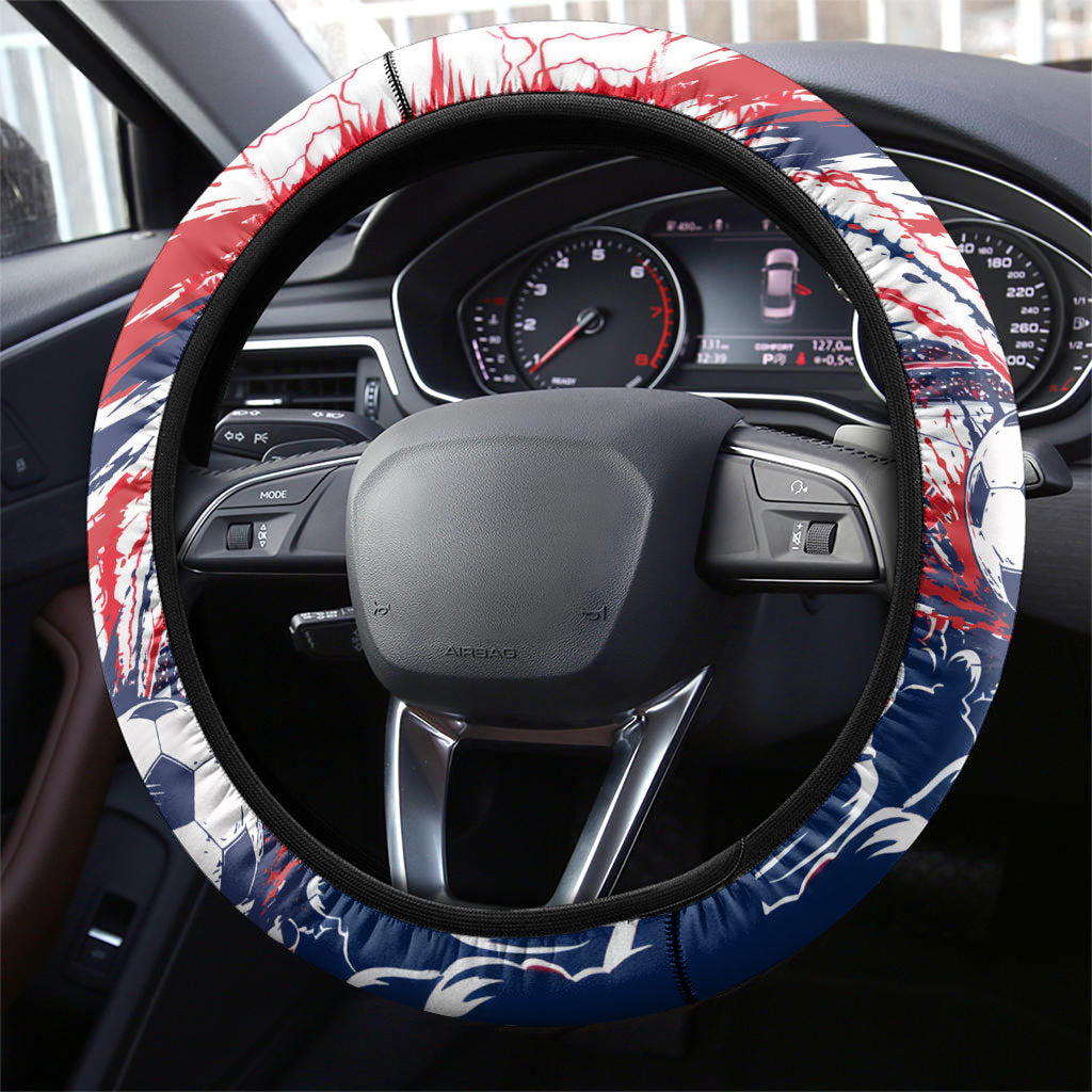 Norway Football From The Fjords To The World Steering Wheel Cover Viking Shield Paint Splatter Soccer Team