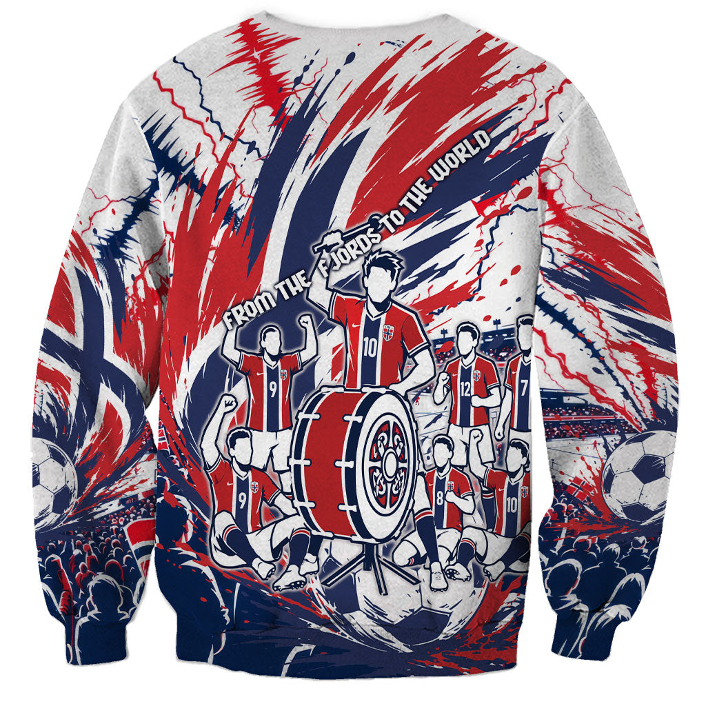 Norway Football From The Fjords To The World Sweatshirt Viking Shield Paint Splatter Soccer Team