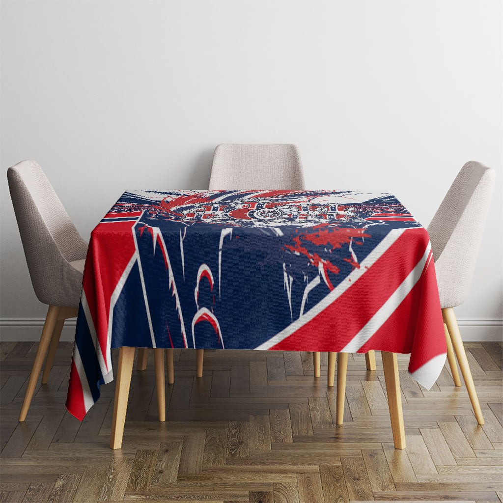 Norway Football From The Fjords To The World Tablecloth Viking Shield Paint Splatter Soccer Team