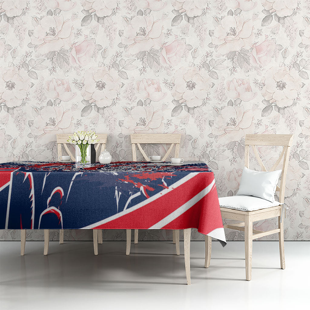 Norway Football From The Fjords To The World Tablecloth Viking Shield Paint Splatter Soccer Team
