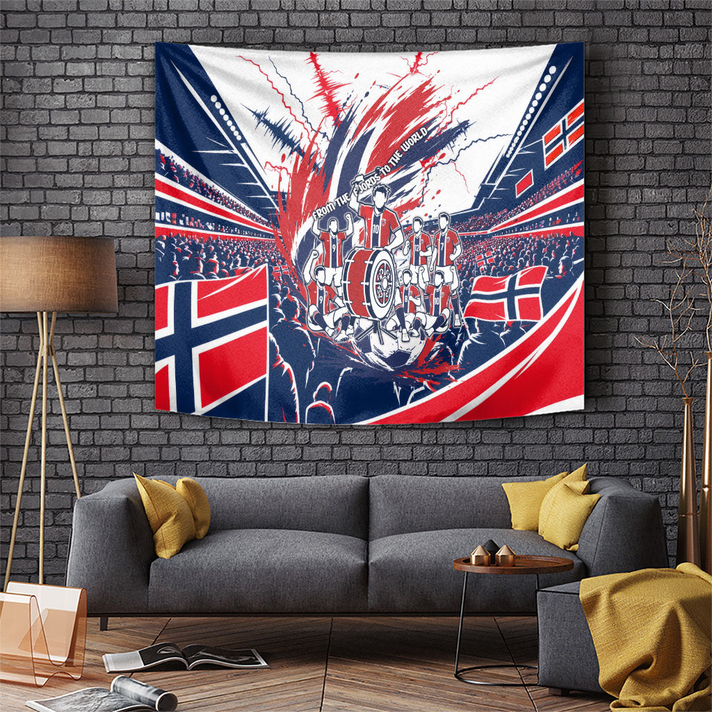 Norway Football From The Fjords To The World Tapestry Viking Shield Paint Splatter Soccer Team
