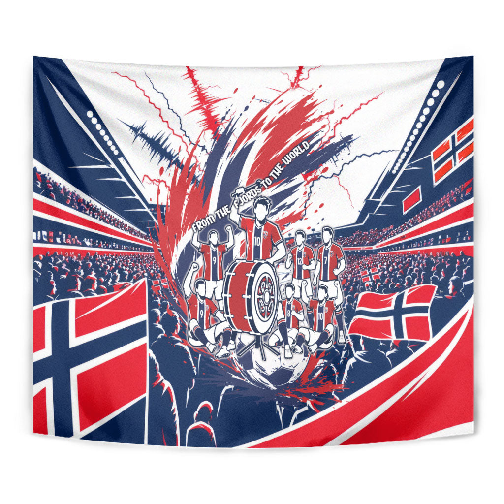 Norway Football From The Fjords To The World Tapestry Viking Shield Paint Splatter Soccer Team
