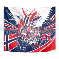 Norway Football From The Fjords To The World Tapestry Viking Shield Paint Splatter Soccer Team