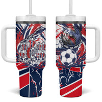 Norway Football From The Fjords To The World Tumbler With Handle Viking Shield Paint Splatter Soccer Team