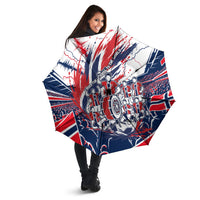 Norway Football From The Fjords To The World Umbrella Viking Shield Paint Splatter Soccer Team