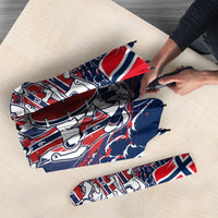 Norway Football From The Fjords To The World Umbrella Viking Shield Paint Splatter Soccer Team