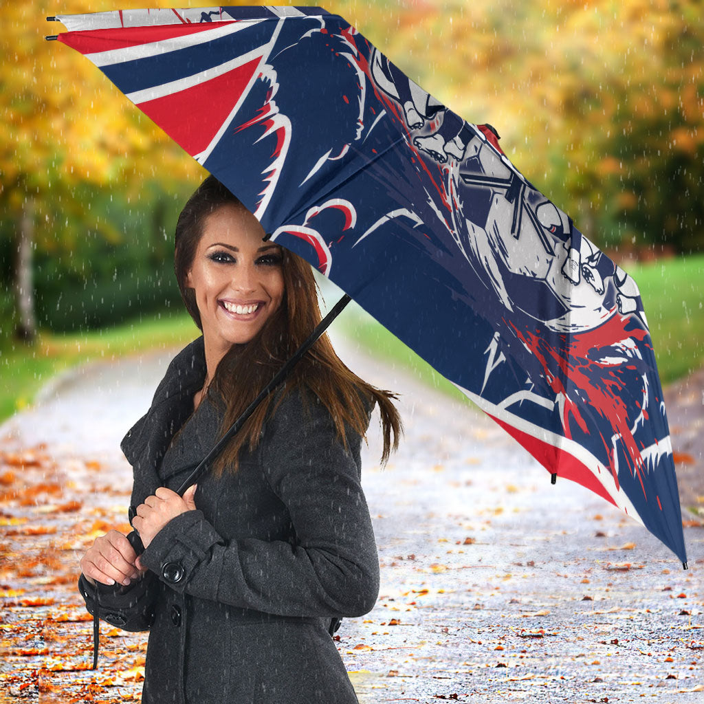 Norway Football From The Fjords To The World Umbrella Viking Shield Paint Splatter Soccer Team