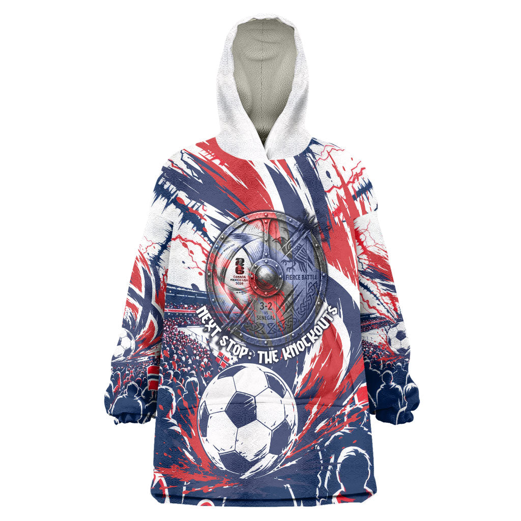 Norway Football From The Fjords To The World Wearable Blanket Hoodie Viking Shield Paint Splatter Soccer Team