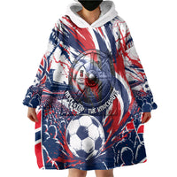 Norway Football From The Fjords To The World Wearable Blanket Hoodie Viking Shield Paint Splatter Soccer Team
