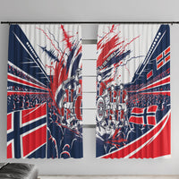 Norway Football From The Fjords To The World Window Curtain Viking Shield Paint Splatter Soccer Team