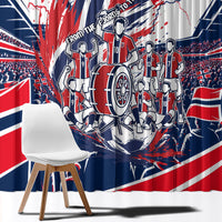 Norway Football From The Fjords To The World Window Curtain Viking Shield Paint Splatter Soccer Team