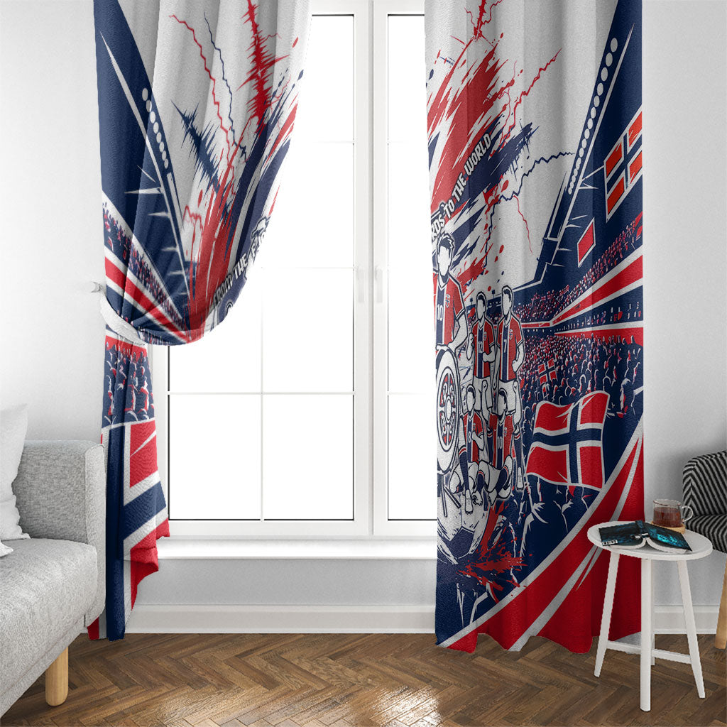 Norway Football From The Fjords To The World Window Curtain Viking Shield Paint Splatter Soccer Team