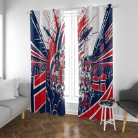 Norway Football From The Fjords To The World Window Curtain Viking Shield Paint Splatter Soccer Team