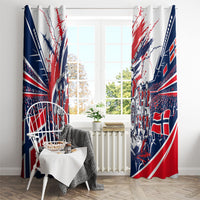 Norway Football From The Fjords To The World Window Curtain Viking Shield Paint Splatter Soccer Team