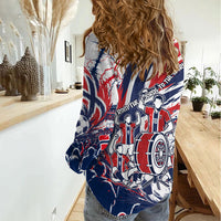 Norway Football From The Fjords To The World Women Casual Shirt Viking Shield Paint Splatter Soccer Team