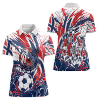 Norway Football From The Fjords To The World Women Polo Shirt Viking Shield Paint Splatter Soccer Team