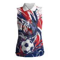 Norway Football From The Fjords To The World Women Sleeveless Polo Shirt Viking Shield Paint Splatter Soccer Team