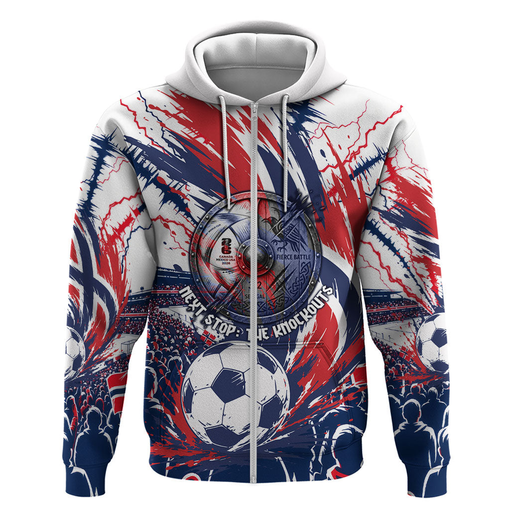 Norway Football From The Fjords To The World Zip Hoodie Viking Shield Paint Splatter Soccer Team