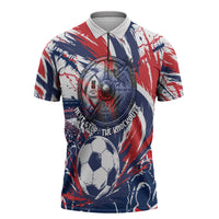 Norway Football From The Fjords To The World Zipper Polo Shirt Viking Shield Paint Splatter Soccer Team