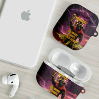 Personalized Spain Football Bull Mascot AirPods Case Spanish Pride Champion Trophy Graphic Art