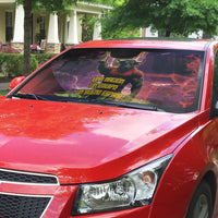 Personalized Spain Football Bull Mascot Auto Sun Shade Spanish Pride Champion Trophy Graphic Art
