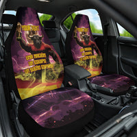 Personalized Spain Football Bull Mascot Car Seat Cover Spanish Pride Champion Trophy Graphic Art